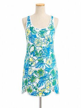 Lilly Pulitzer Lola Mini Dress Blue Yellow Sleeveless S